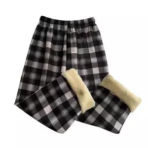 [하프클럽/]1 1 체크 기모 양털 파자마 겨울 커플 홈웨어 실내복 수면 잠옷