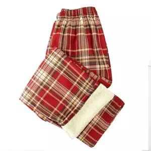[하프클럽/]기모 1 1 겨울 양털 체크 커플 수면 바지 파자마 홈웨어 잠옷
