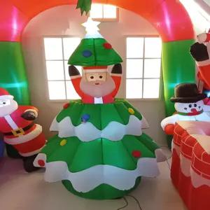 크리스마스 인플레터블 벽걸이 재미있는 야외 공기로 산타클로스 장식품 부풀어 코스프레 클로스
