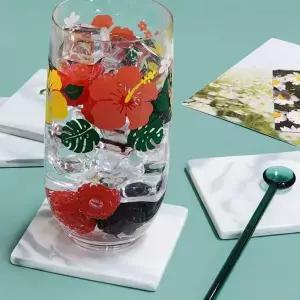 찾잔받침 고급 대리석 티코스터 컵받침 사각