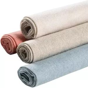 바느질 원단 4Pcs 4색 천연 린넨 솔리드 컬러 자수 크로스 스티치 다 의류 공예 20인치 DIY 장식 C