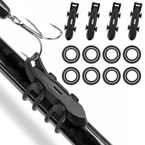 낚싯대용 키퍼, [4피스] 마그네틱 낚시 HK2F 링, 홀더, 고무 2가지 사이즈 미끼