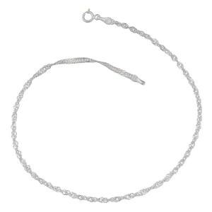 여성용 스털링 실버 발찌 925개, 발목 팔찌, 기본 체인 링크 발찌, 로프 체인, 커브 피가로