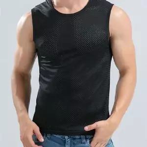 [하프클럽/]쿨링 헨리제이에스 메쉬 캡나시 민소매티 냉감 남성