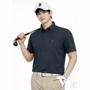 [하프클럽/디바옴므]합성린넨 미니직조 쿨링 반팔 스판 카라 티셔츠 쿨론