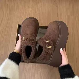 소가죽 기모 버킨 스노부츠 로 올백 도톰한 여자미들부츠 퍼 스웨이드 슈즈 패딩 ible5