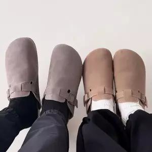 [하프클럽/]남녀공용 커플 실내화 버클포인트 고무밑창 심플 디자인 슬리퍼