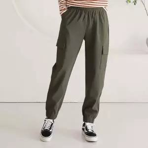 [하프클럽/]여성 기모안감 모노 카고 겨울 밴딩팬츠 긴바지 데일리 베이직