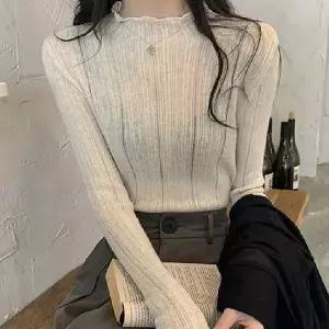 [하프클럽/]여성 시스루 니트 골지 터틀넥 긴팔티 데일리룩