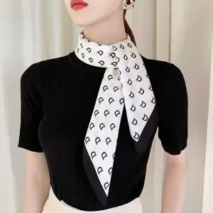 [하프클럽/]2타입 모노 패턴 클래식무드 실키한 스카프