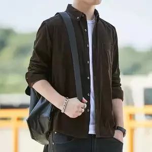 체크 프린트셔츠 남성 남방 봄가을 셔츠 스트라이프 상의 블레이저 코듀로이 긴팔 admr3