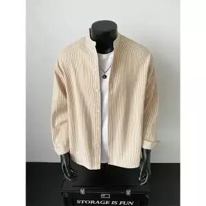 남자 차이나 봄옷 프린트셔츠 스트라이프 체크 빅사이즈 긴팔 셔츠 남방 admr1