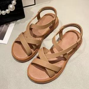 [하프클럽/]샌들 스트랩 2컬러 밴딩형 일상 여성 샌들쪼리 스트랩