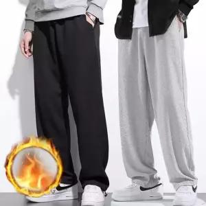 [하프클럽/]남성 운동복 밴딩 기모 트레이닝 바지 일자 와이드 팬츠