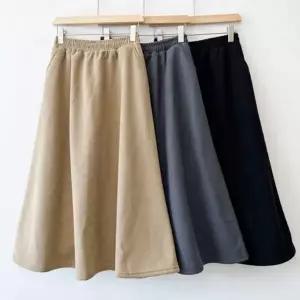 [하프클럽/]롱 스커트 골덴 겨울 여성 양털 심플 데일리