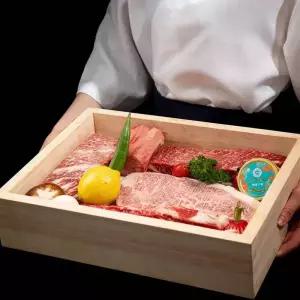 드라이아이스 플레이트 오마카세 한우 우드접시 상자