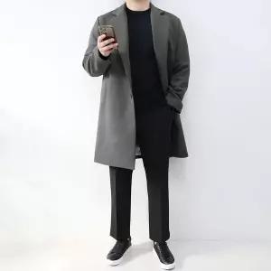 [하프클럽/]남자 빅사이즈 오버핏 봄 가을 간절기 싱글 코트