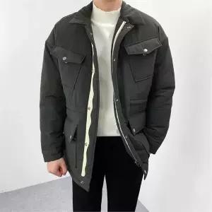 [하프클럽/] 남자 오버핏 퀼팅 4포켓 패딩야상자켓 점퍼 3컬러