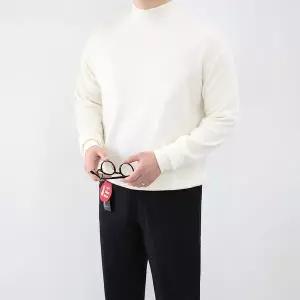 [하프클럽/]남자 오버핏 링클프리 스판 반폴라 니트 맨투맨