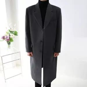 [하프클럽/] 남자 오버핏 바네샤 스탠다드 3버튼 싱글 울 롱코트 (2color)