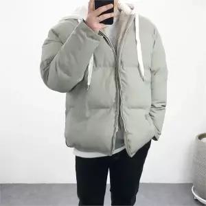 [하프클럽/] 남자 오버핏 웰론 후드 레이어드 패딩점퍼 2컬러