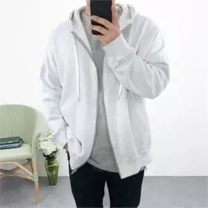 [하프클럽/] 남자 빅사이즈 오버핏 옆트임 기모 남여공용 후드집업 3컬러