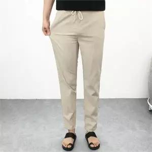 [하프클럽/] 남자 빅사이즈 여름  마 세미와이드 9부 밴딩 슬랙스 팬츠