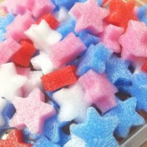 별모양완충재 박스 혼합 칼라 스폰지 포장재 충전재 스티로폼