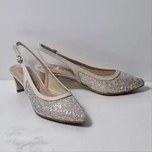 [셀러허브 1]미셸by탠디 TC01 여성 5cm 글리터 슬링백 펌프스 미들힐 하객룩 웨딩 구두  126014 (49419463