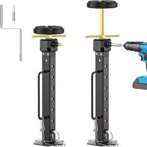 업그레이드된 RV 트레일러 스태빌라이저 잭 17-37인치 캠퍼 슬라이드 아웃 파티오용 고무 패드 알루미늄