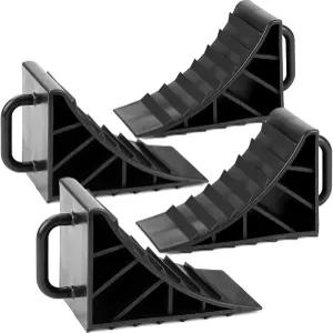 울렘 휠 초크 RV 여행 트레일러/보트 트레일러/캠핑용 타이어 핸들이 있는 블록 스토퍼 4팩