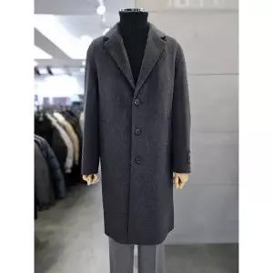 바쏘옴므 남자 겨울 차콜 울 캐시미어 구스라이너 롱 코트 WSZ4CJ29
