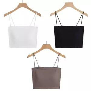 4장세트 캡 내장 크롭 일자 끈나시