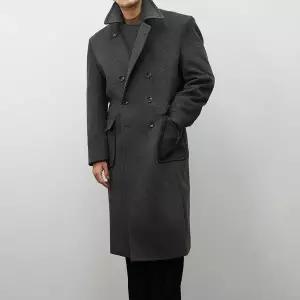 [하프클럽/옷자락]남자 겨울 연말룩 더블버튼 투포켓 클래식 울 롱코트