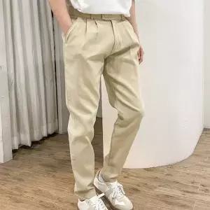 [하프클럽/옷자락]남자 키작남 세미 와이드핏 오피스룩 히든밴딩 슬랙스