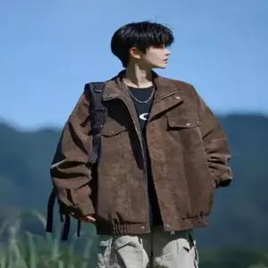 샤오원샵 남사친 빈티지 PU가죽 항공 오버사이즈 키작남 재킷 코트 점퍼 트렌치 꾹1