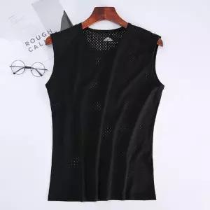 [하프클럽/옷자락]남자 여름 아이스 실크 펀칭 스판 난닝구 나시