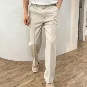 [하프클럽/옷자락]남자 세미와이드 모던 정장바지 뒷밴딩 10부 슬랙스