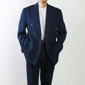 [하프클럽/옷자락]남자 더블자켓 간절기 데님 댄디룩 캐주얼 면 자켓