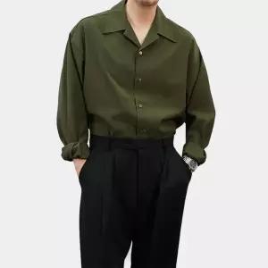 [하프클럽/옷자락]남자 여름 남방 하객룩 클래식 오버핏 카라 셔츠