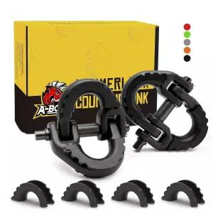 A-BOAR 1/2 안전 체인 커넥터 링크 트레일러 2팩 해머락 커플링 연결 드롭 단조 강철 견인 히치 블랙