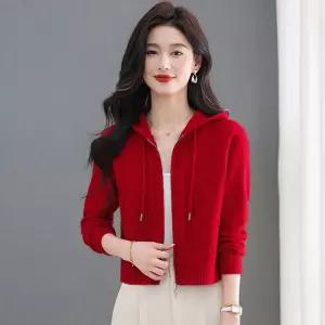 타노스여자 데일리룩 간절기 가디건 후드 봄가을 숏 니트 집업 카디건 아우터 상의 KUK3