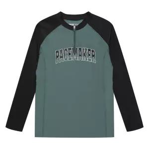 [에꼴리에]배색 라글란 반집업 래쉬가드티 25B0408