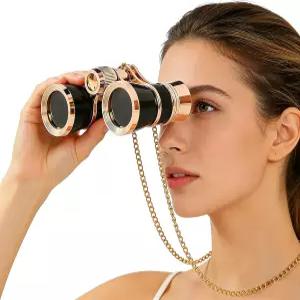 유렐렉시트 오페라 안경 쌍안경 3X25 로그넷 극장용 광학 BK9 미니 컴팩트 경량 내장 접이식 조절 가능한