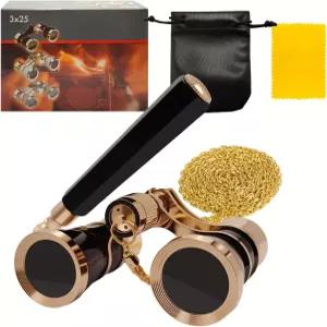 손잡이와 체인을 조절할 수 있는 3X25 오페라 글래스 극장용 쌍안경 작고 우아한 안경 음악 콘서트 영화용