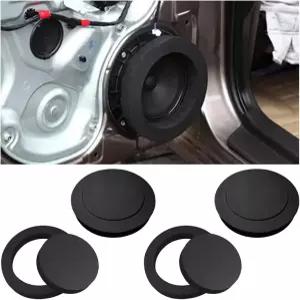 Osilly 4개 6.5인치 폼 스피커 인핸서 자동차 도어 링 블로커 자가 접착 방음 스펀지 키트 스테레오 오디오