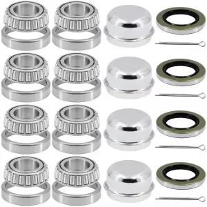 1인치 액슬 트레일러 휠 허브용 L44643 베어링 키트 4세트 12192TB 씰 OD 1.980 먼지 커버 및 코터 핀