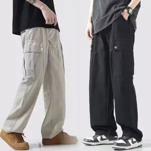 [하프클럽/옷자락]남자 캐주얼 와이드 카고바지 건빵주머니 팬츠