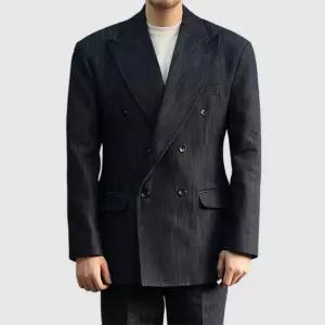 [하프클럽/옷자락]남자 데님정장재킷 더블버튼 캐주얼 슬림핏 수트 자켓