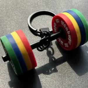 유니크하고 컬러풀한 콤비네이션 바벨 키링 포인트 악세사리 트렌디하고 알록달록한 패션 소품